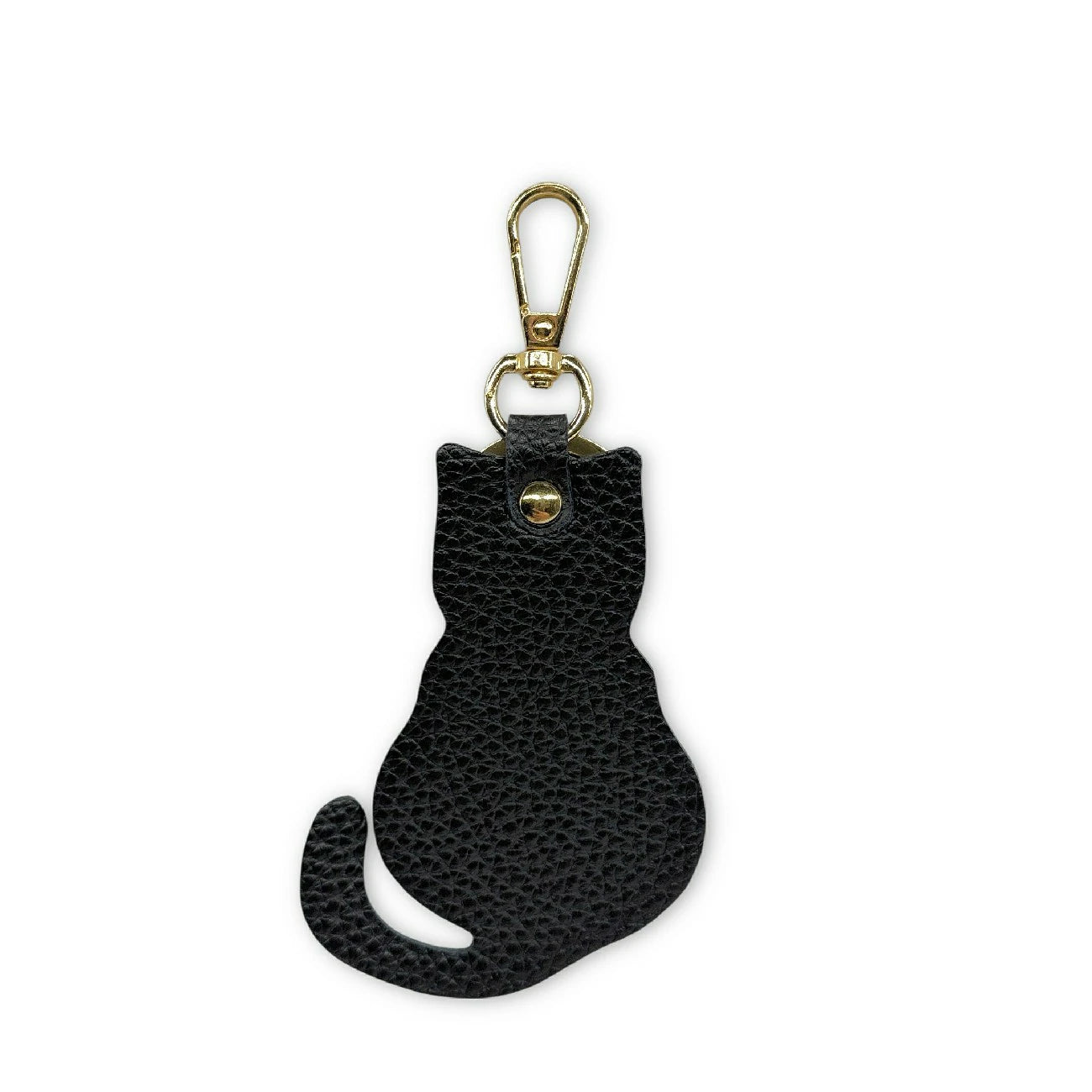 Porte-clés CHAT NOIR en cuir LUCKY CAT Noir