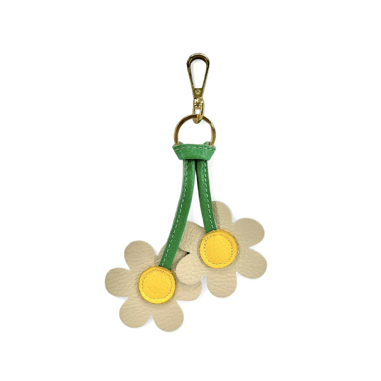 Grained leather keychain FLOWA POWA Clear mole