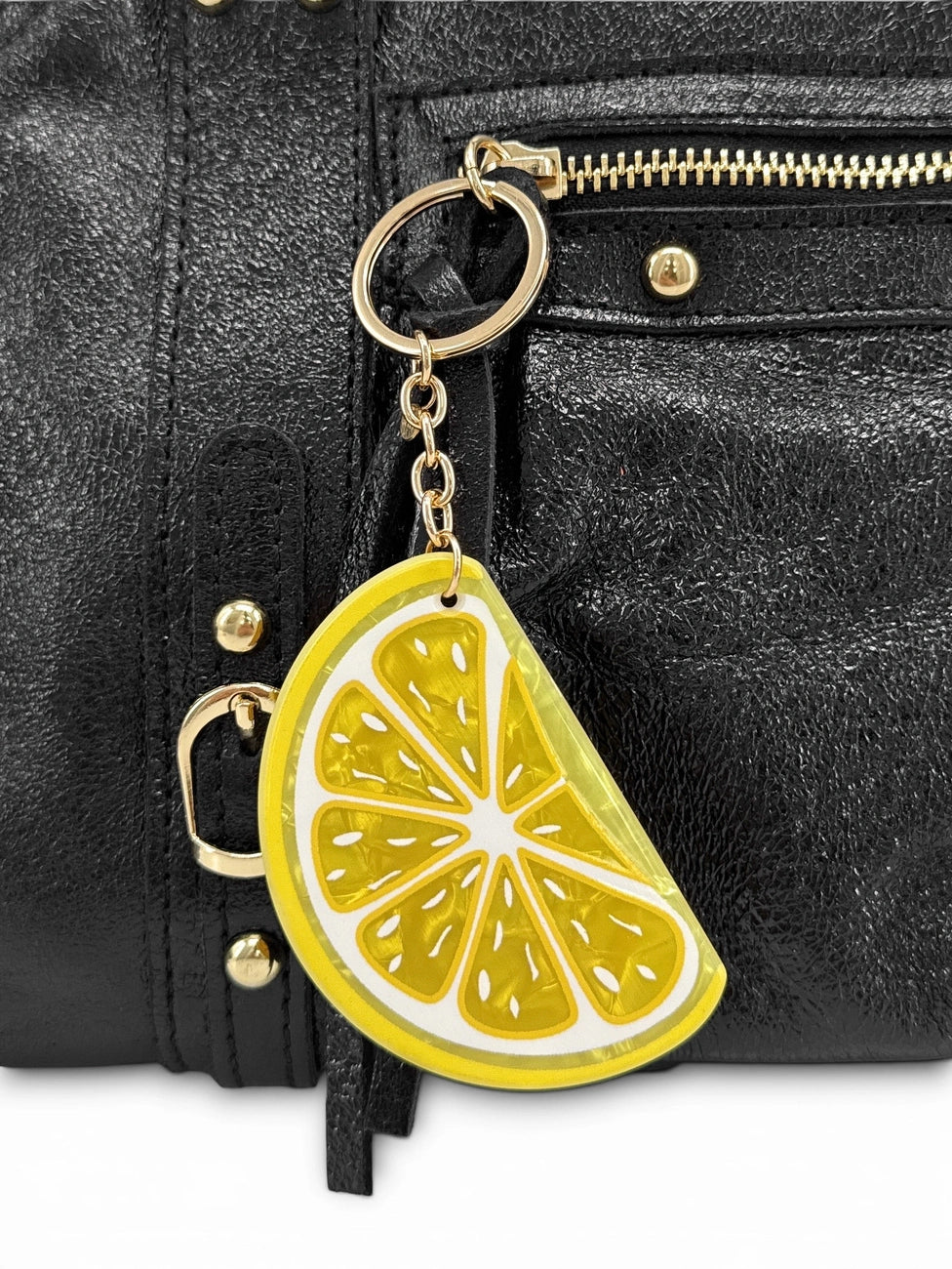 Schlüsselanhänger aus Metall und Acryl LEMON
