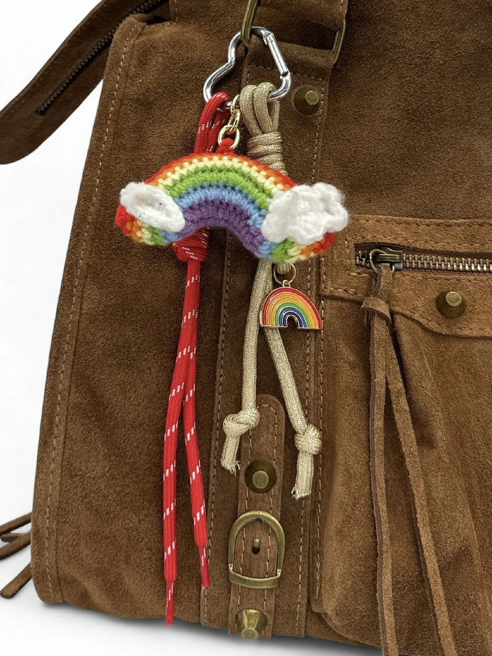 Gestrickter Regenbogen-Schlüsselanhänger RAINBOW