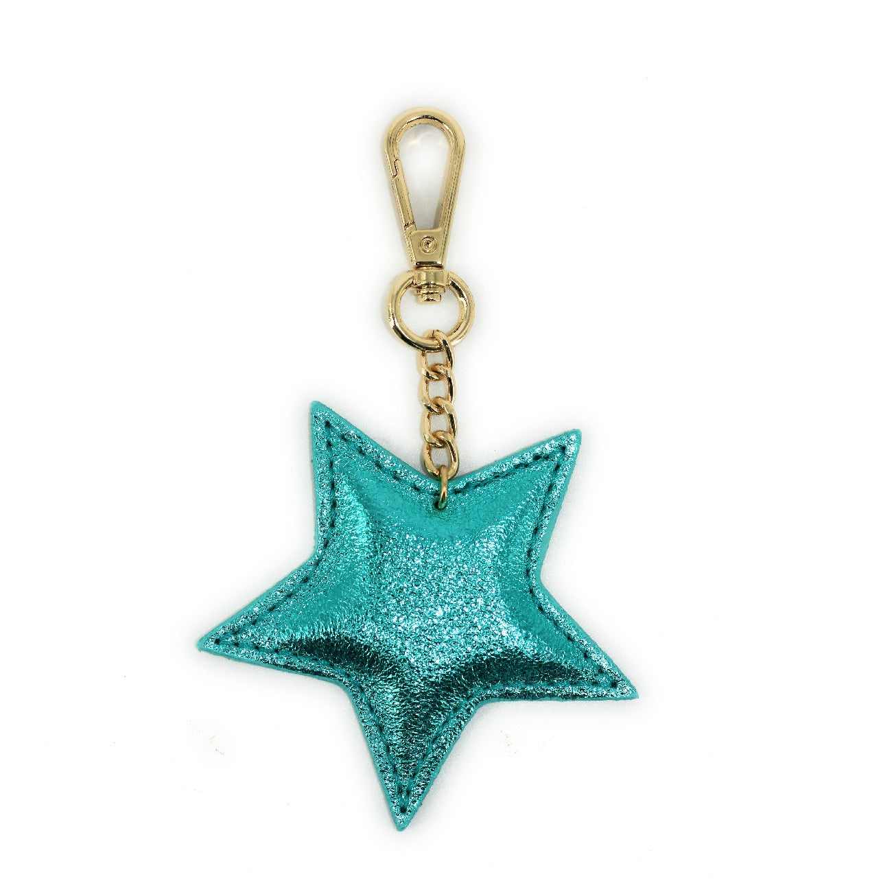 Porte-clés en cuir irisé ETOILE GLOW Bleu des mers du sud