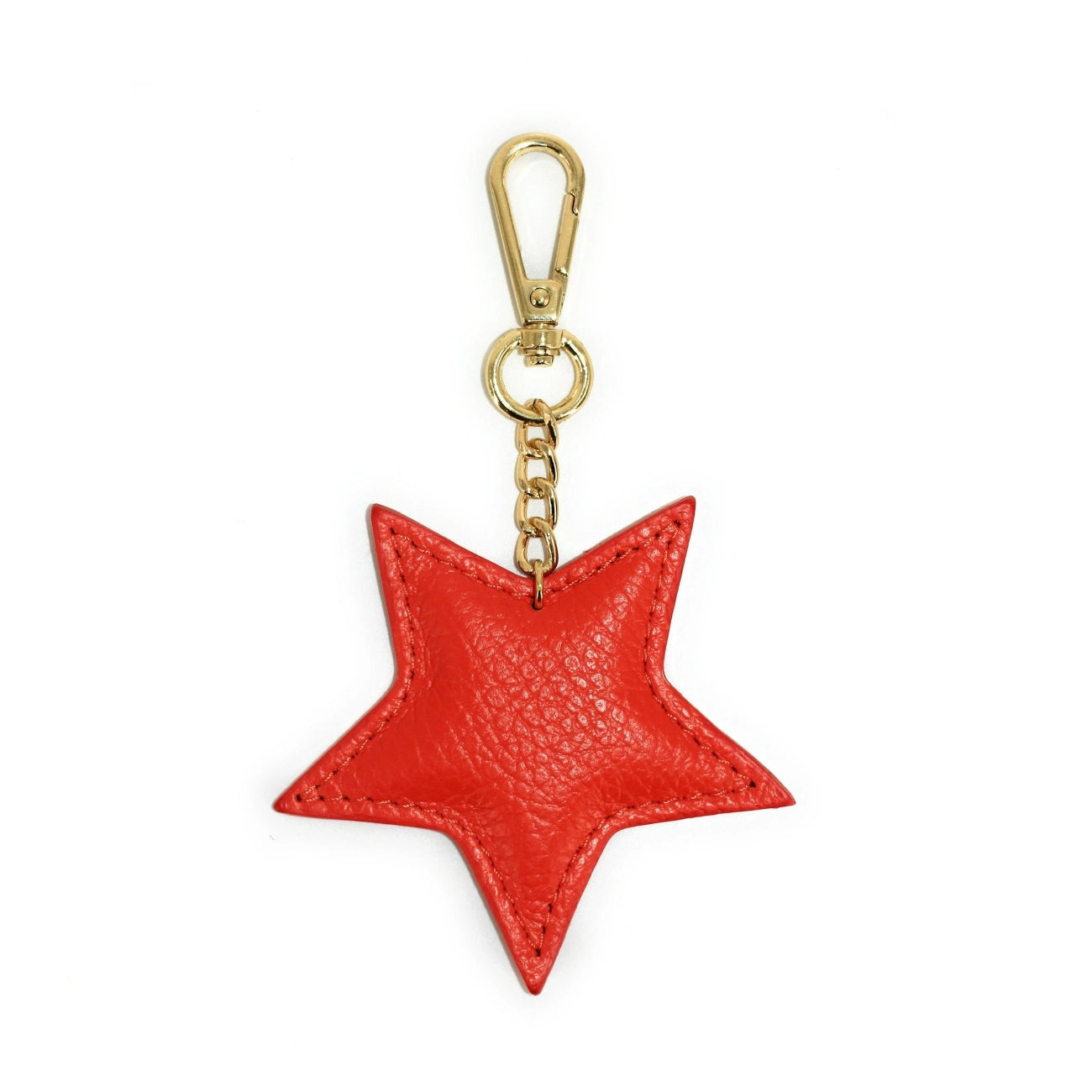 Porte-clés en cuir grainé ETOILE Mandarine