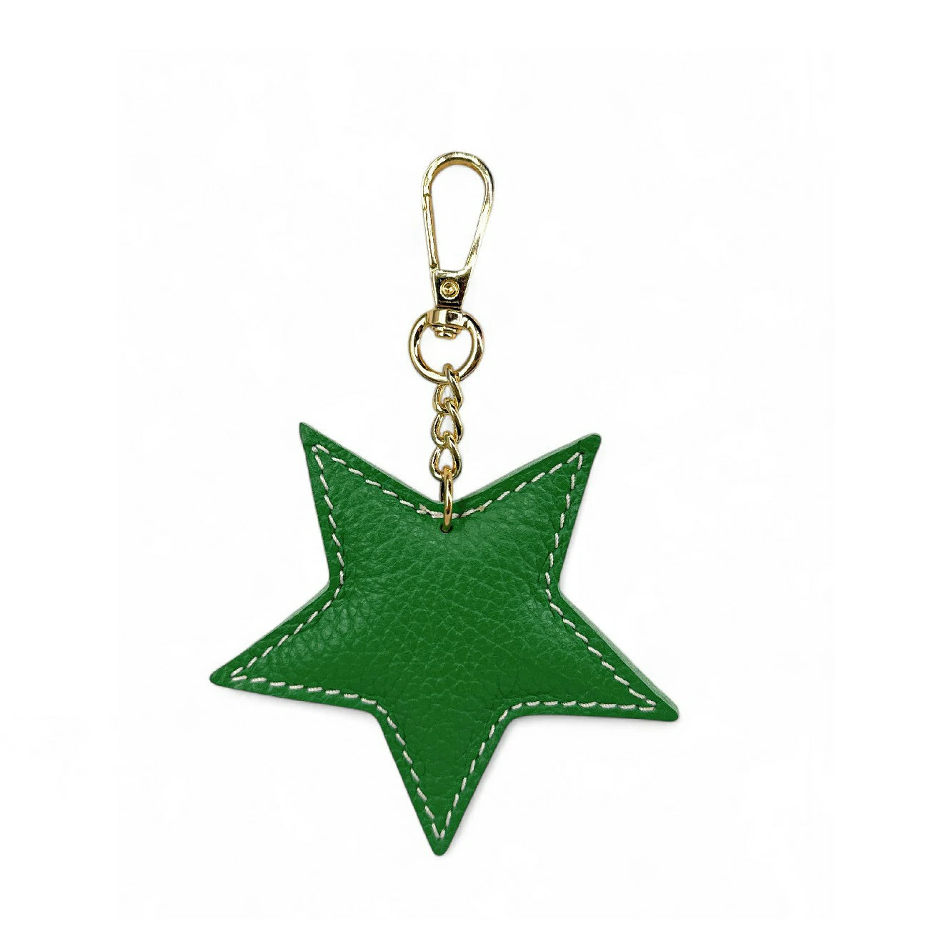 Porte-clés en cuir grainé ETOILE Vert anglais