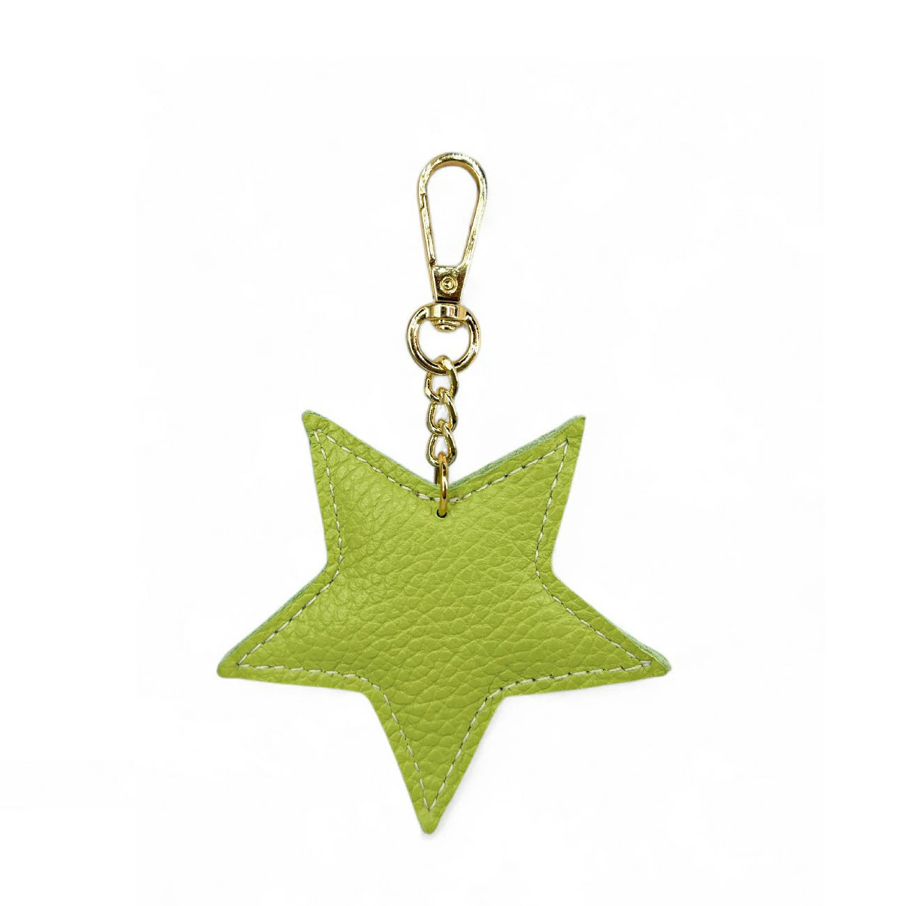 Porte-clés en cuir grainé ETOILE Vert anis