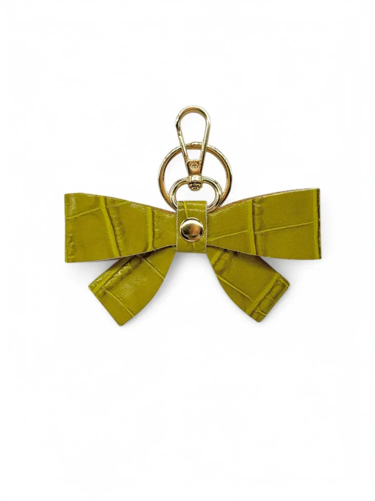 Porte-clés en cuir à motif crocodile FARFALA CROCO Vert anis