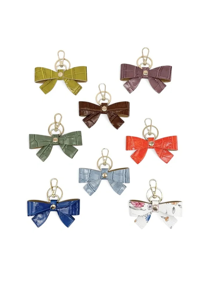 Porte-clés en cuir à motif crocodile FARFALA CROCO Cannelle