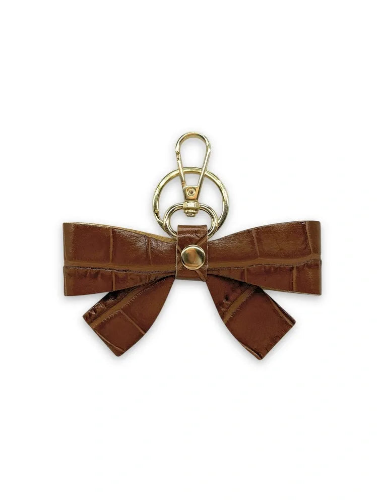 Porte-clés en cuir à motif crocodile FARFALA CROCO Cannelle