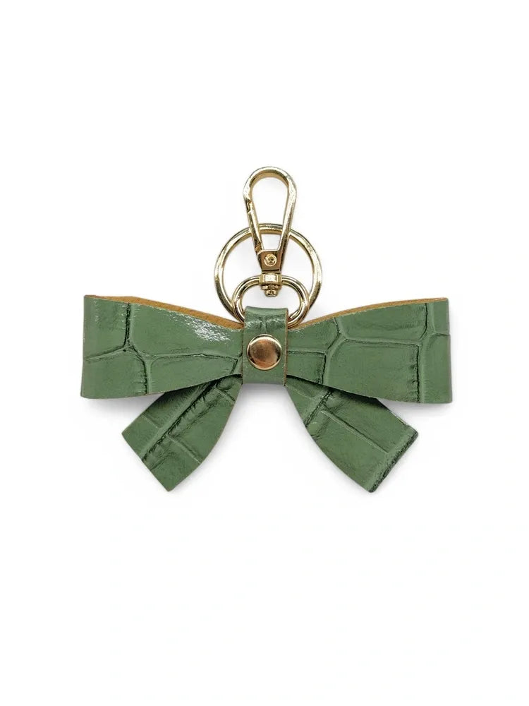 Porte-clés en cuir à motif crocodile FARFALA CROCO Vert amande
