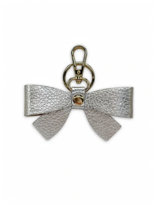 Porte-clés en cuir grainé FARFALA Argent moyen