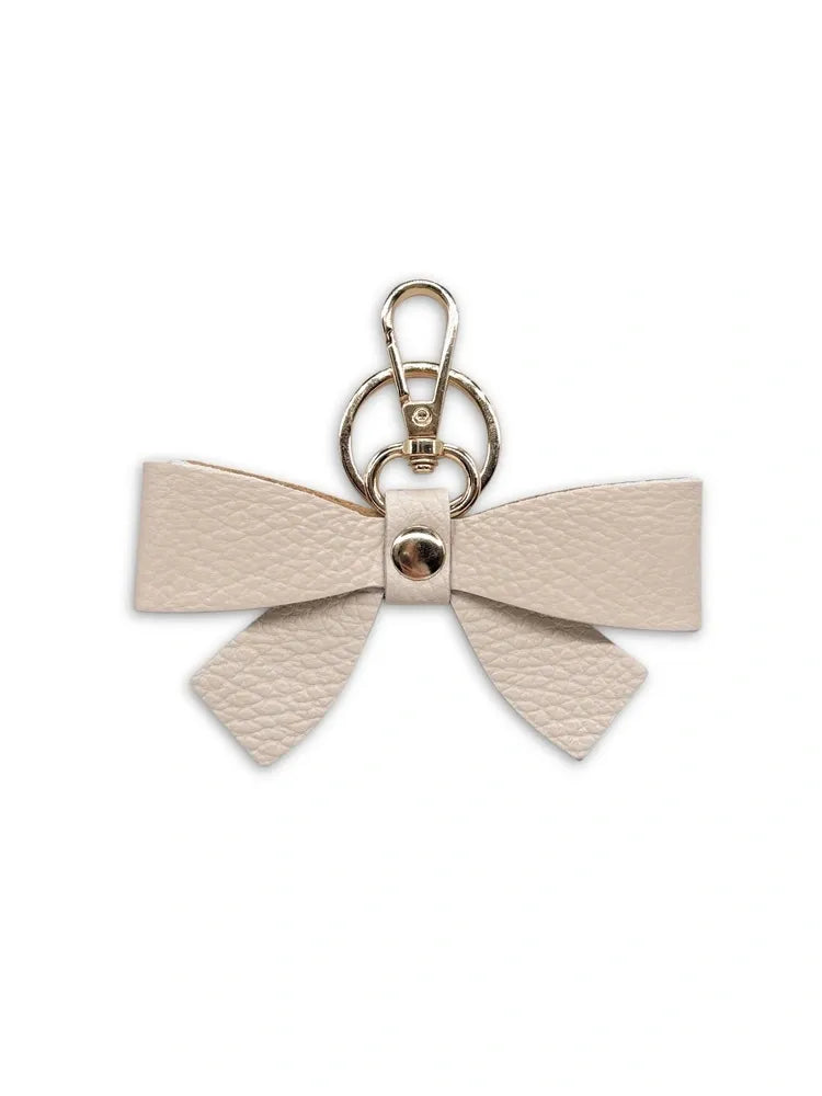 Porte-clés en cuir grainé FARFALA Beige crème