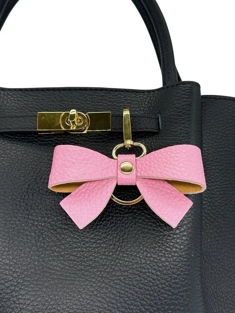 Porte-clés en cuir grainé FARFALA Rose
