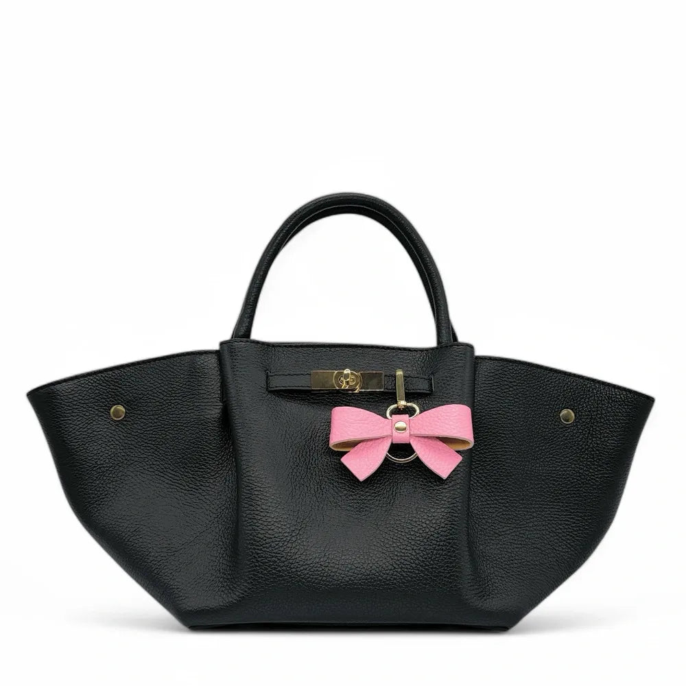 Porte-clés en cuir grainé FARFALA Rose