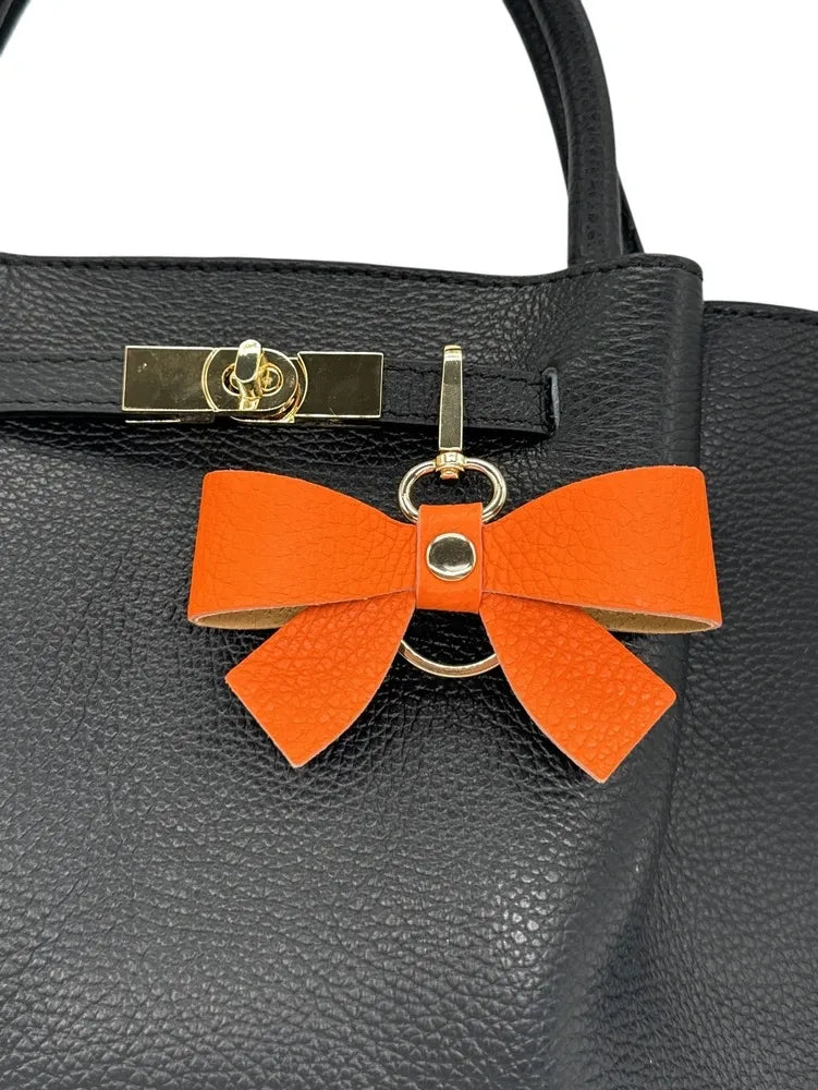 Porte-clés en cuir grainé FARFALA Orange