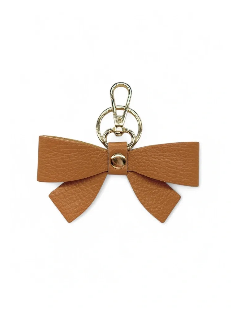 Porte-clés en cuir grainé FARFALA Camel