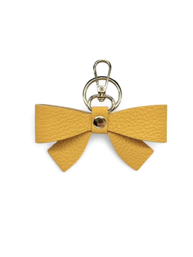 Porte-clés en cuir grainé FARFALA Jaune tournesol