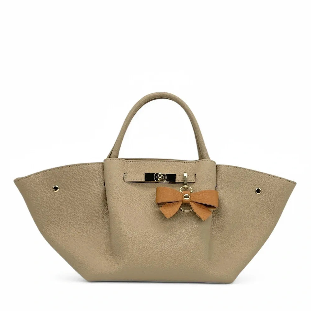 Porte-clés en cuir grainé FARFALA Camel