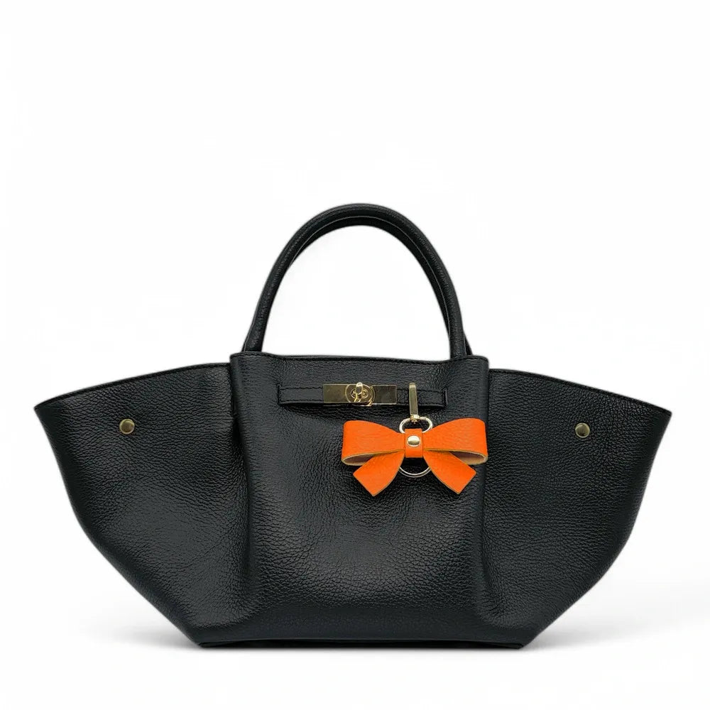 Porte-clés en cuir grainé FARFALA Orange