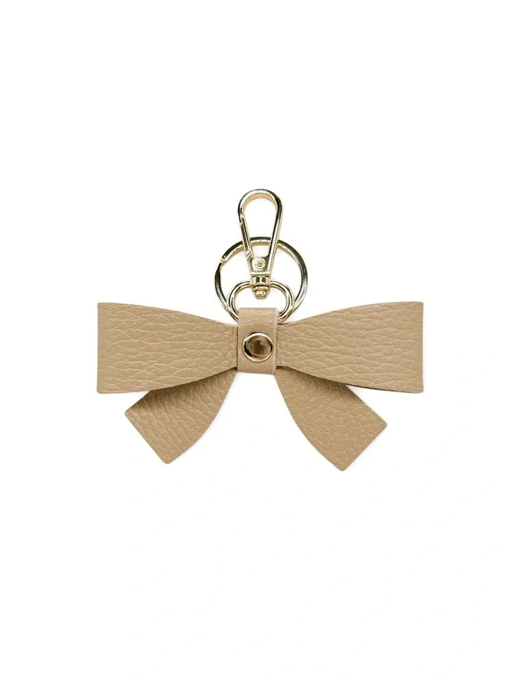 Porte-clés en cuir grainé FARFALA Taupe