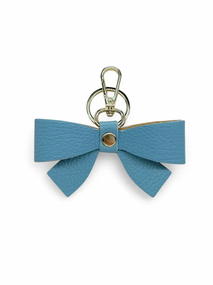 Porte-clés en cuir grainé FARFALA Bleu des mers du sud