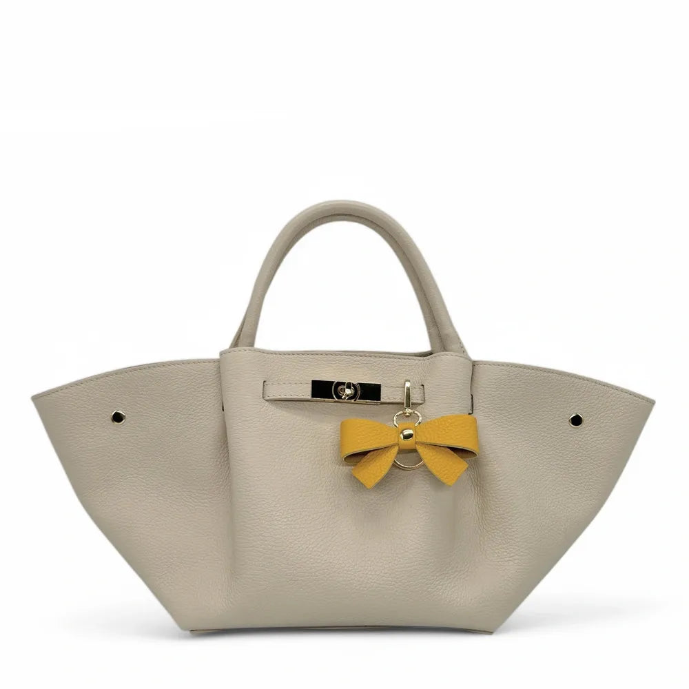 Porte-clés en cuir grainé FARFALA Jaune tournesol