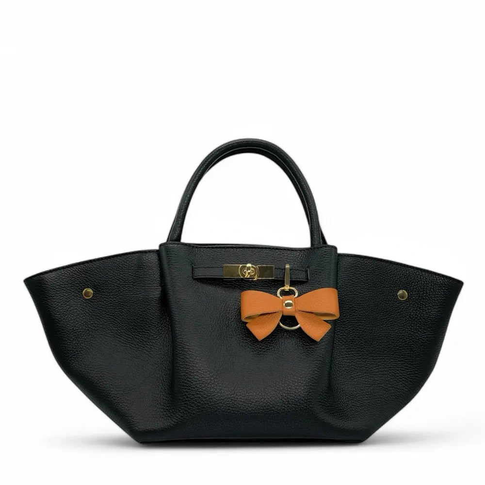 Porte-clés en cuir grainé FARFALA Camel foncé