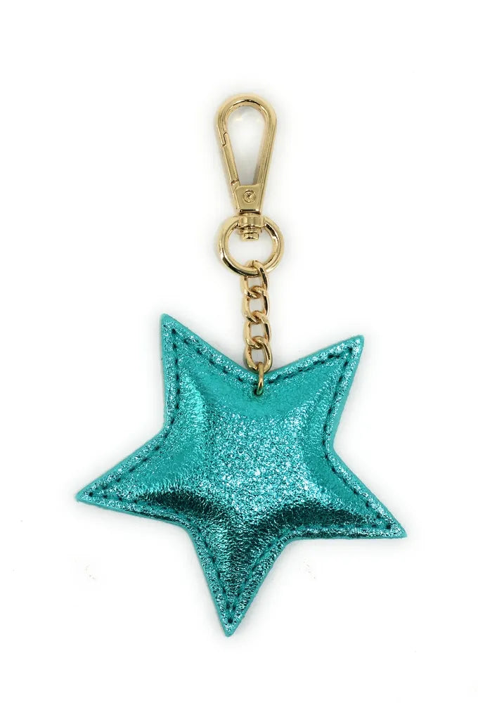 Porte-clés en cuir irisé ETOILE GLOW Bleu des mers du sud