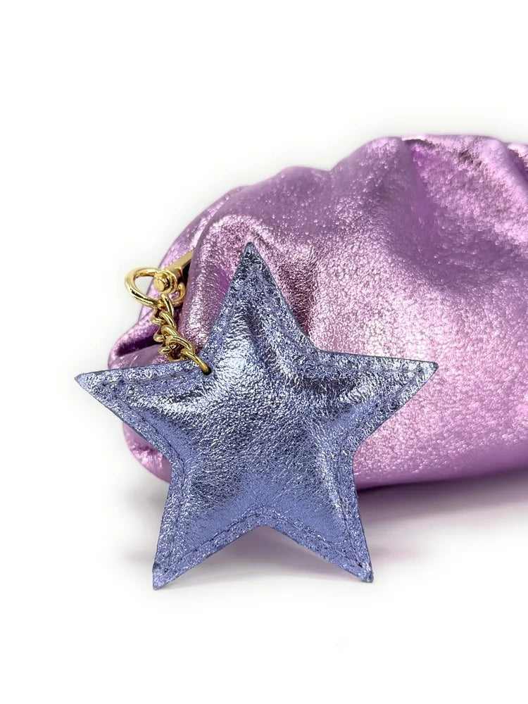Porte-clés en cuir irisé ETOILE GLOW Lilas irisé
