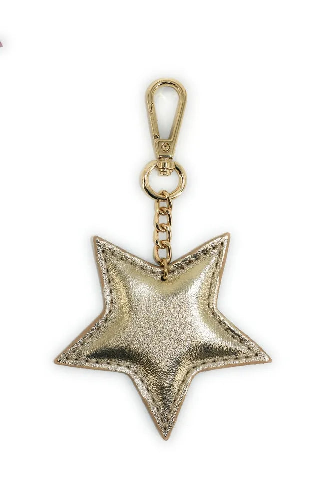 Porte-clés en cuir irisé ETOILE GLOW Or pâle