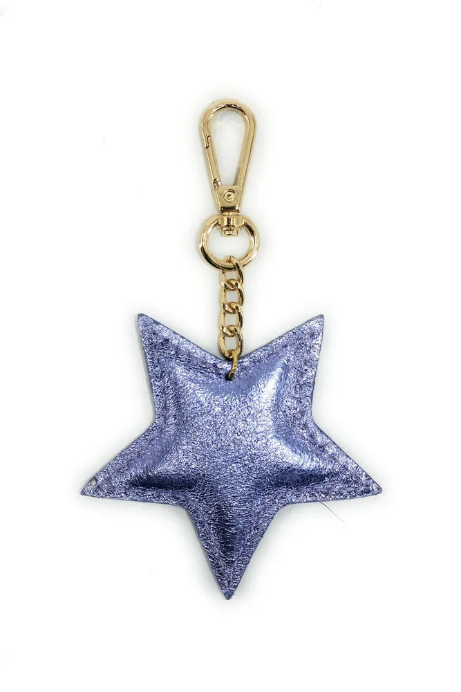 Porte-clés en cuir irisé ETOILE GLOW Lilas irisé