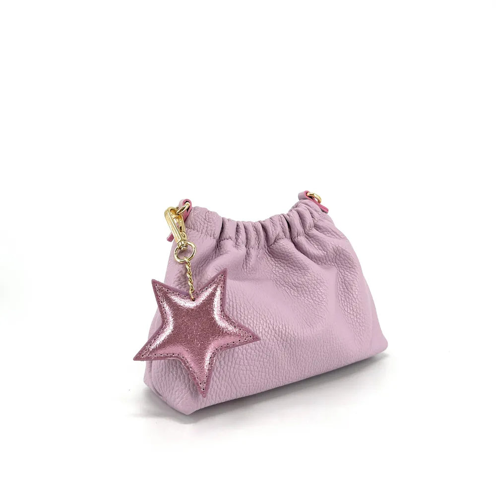 Porte-clés en cuir irisé ETOILE GLOW Rose pâle irisé
