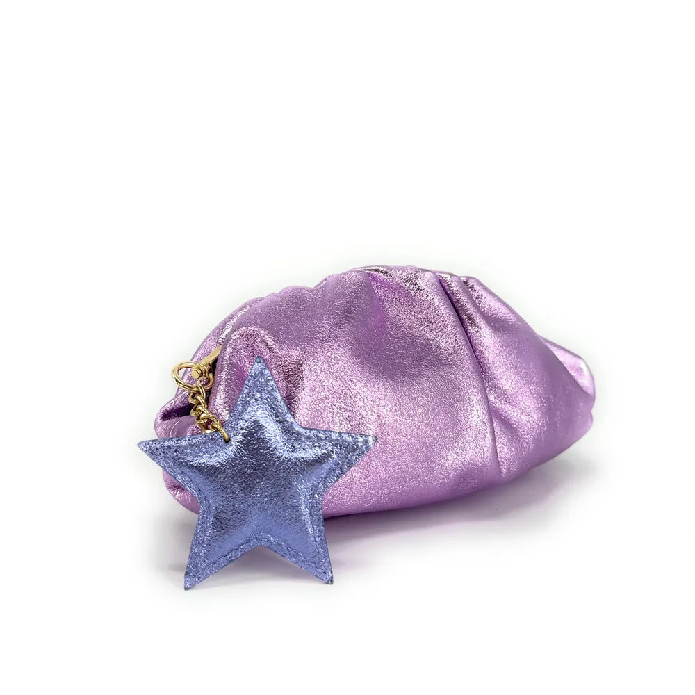 Porte-clés en cuir irisé ETOILE GLOW Lilas irisé