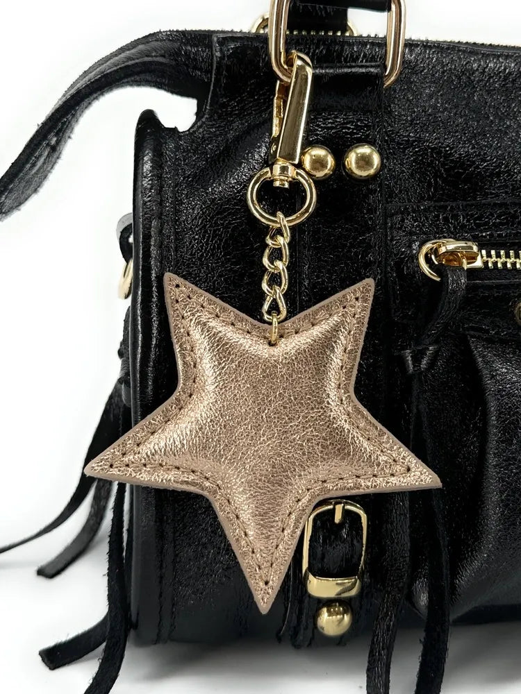 Porte-clés en cuir irisé ETOILE GLOW Champagne irisé