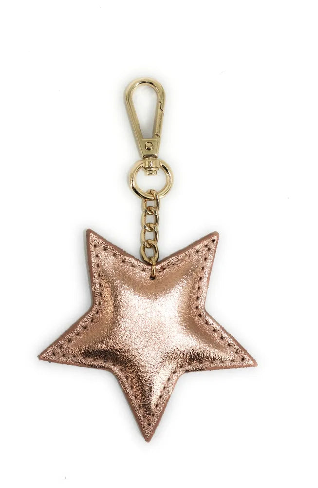 Porte-clés en cuir irisé ETOILE GLOW Rose gold