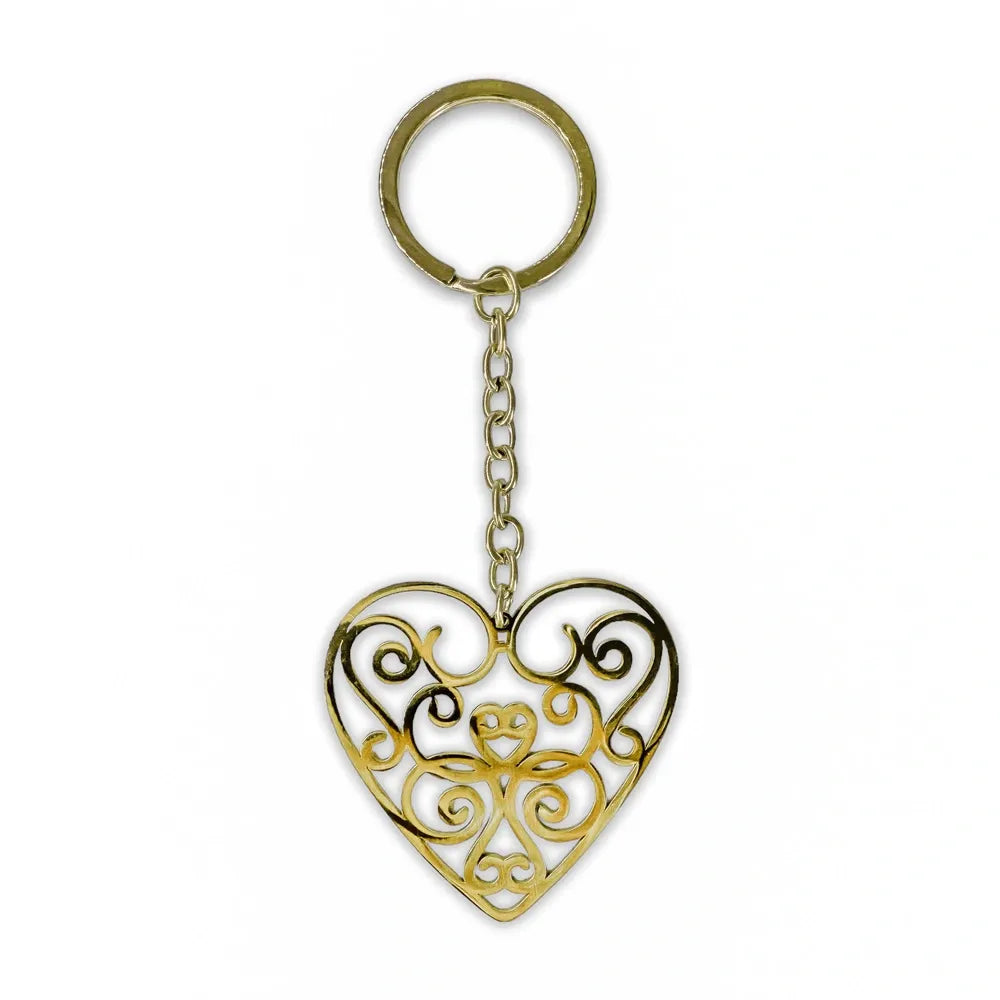 Porte-clés en métal doré CŒUR finitions métalliques Dorée