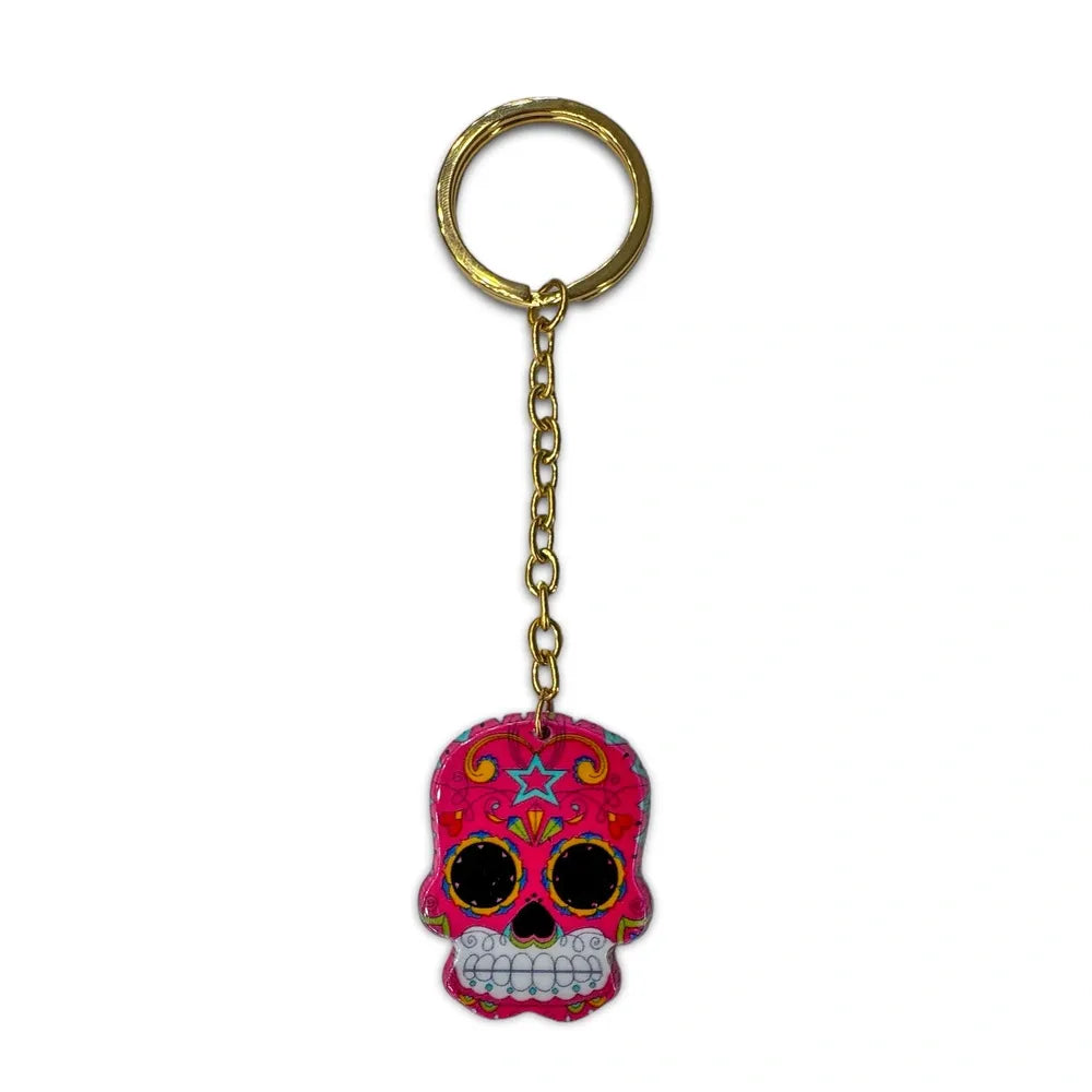 Porte-clés en métal doré et résine CALAVERA finitions métalliques Dorée