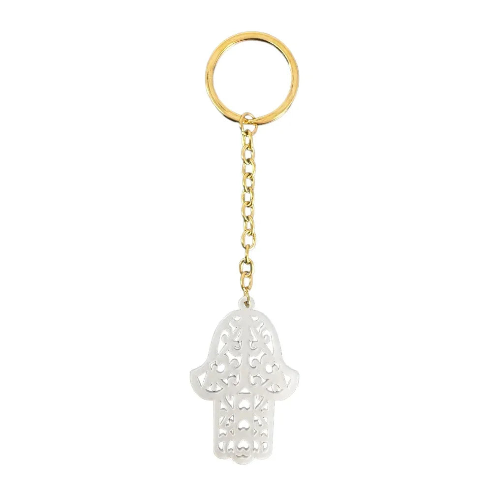 Porte-clés en métal doré et résine MAIN DE FATIMA finitions métalliques Dorée