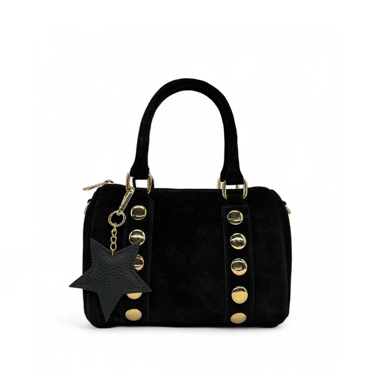 Porte-clés en cuir grainé ETOILE Noir