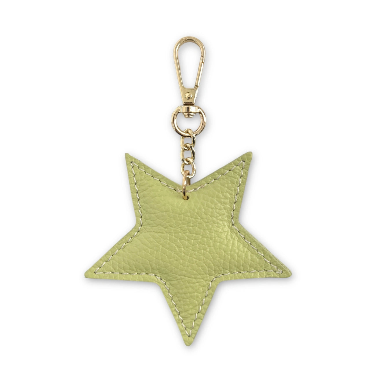 Grained leather keychain ETOILE Khaki