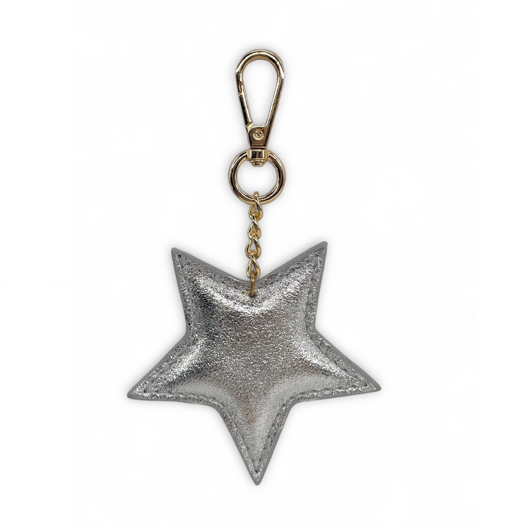 Portachiavi in pelle iridescente ETOILE GLOW Argento chiaro