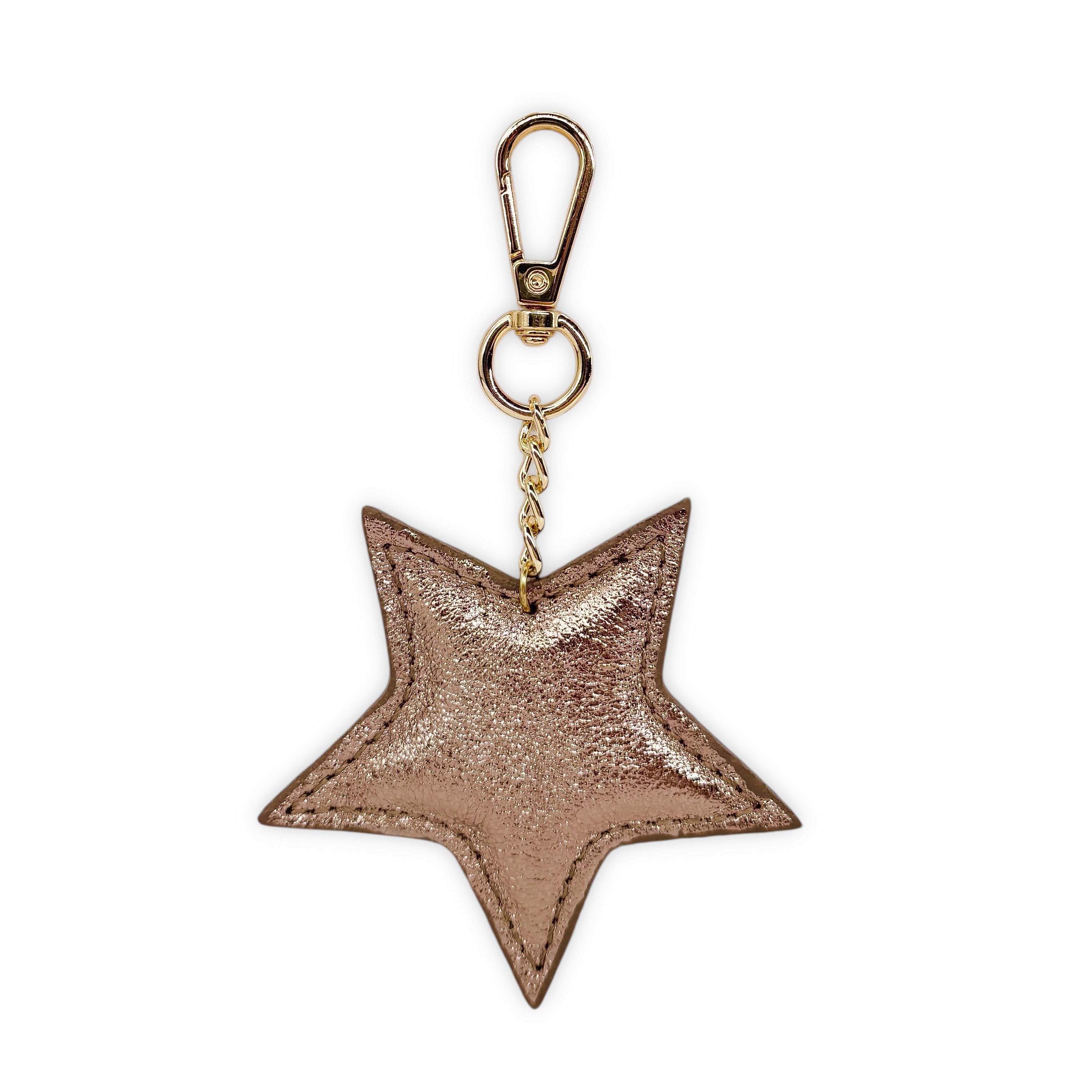 Porte-clés en cuir irisé ETOILE GLOW Champagne irisé