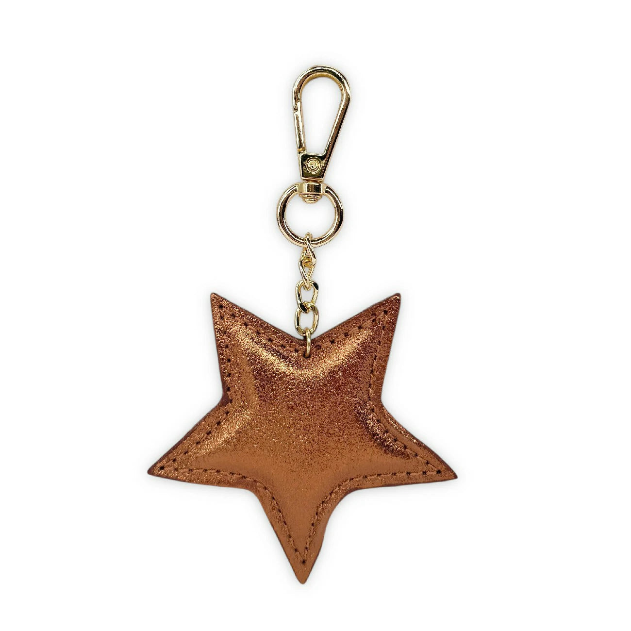 Porte-clés en cuir irisé ETOILE GLOW Cuivre