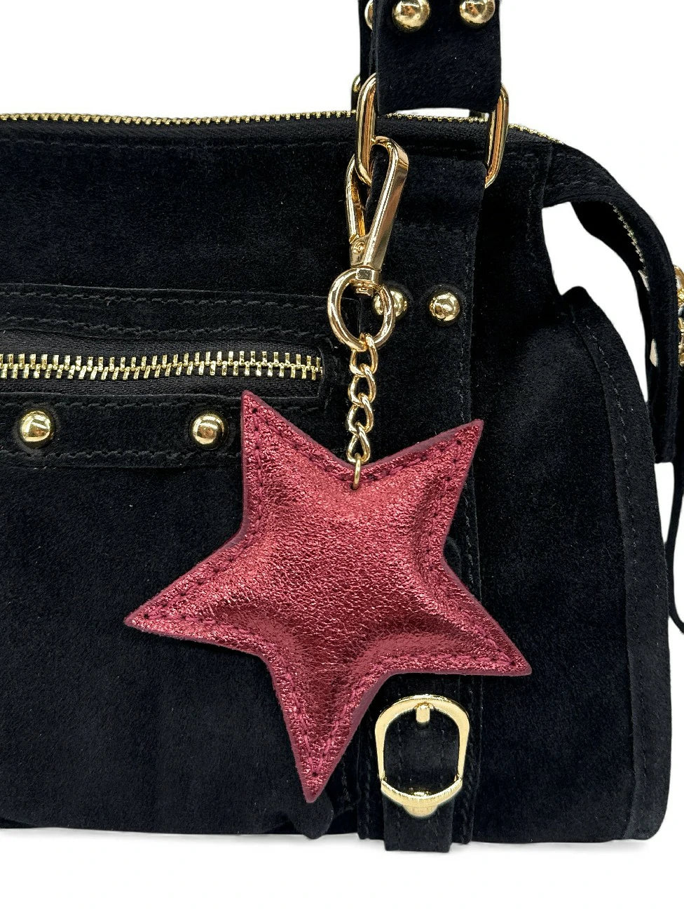 Porte-clés en cuir irisé ETOILE GLOW Framboise irisé