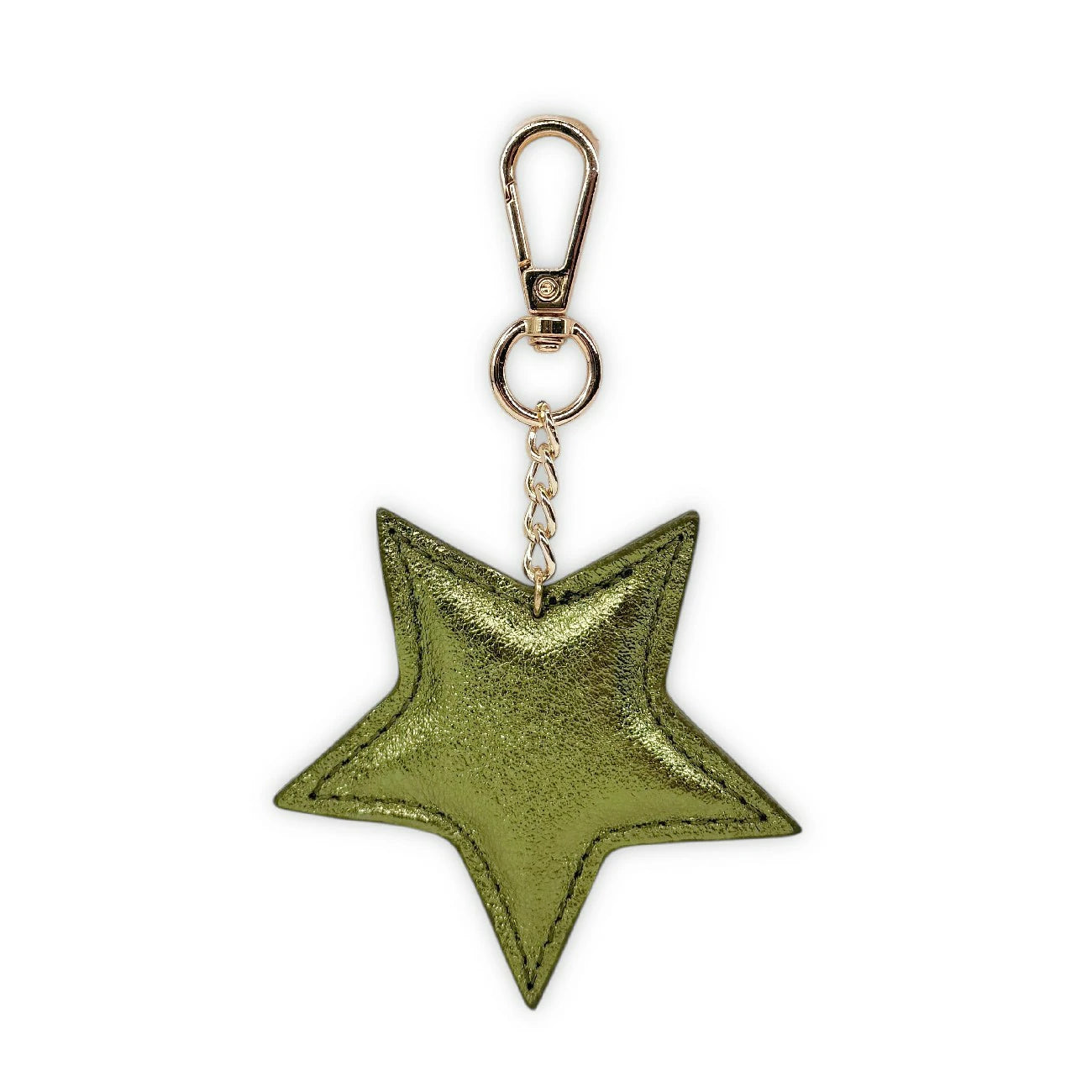 Porte-clés en cuir irisé ETOILE GLOW Kaki irisé