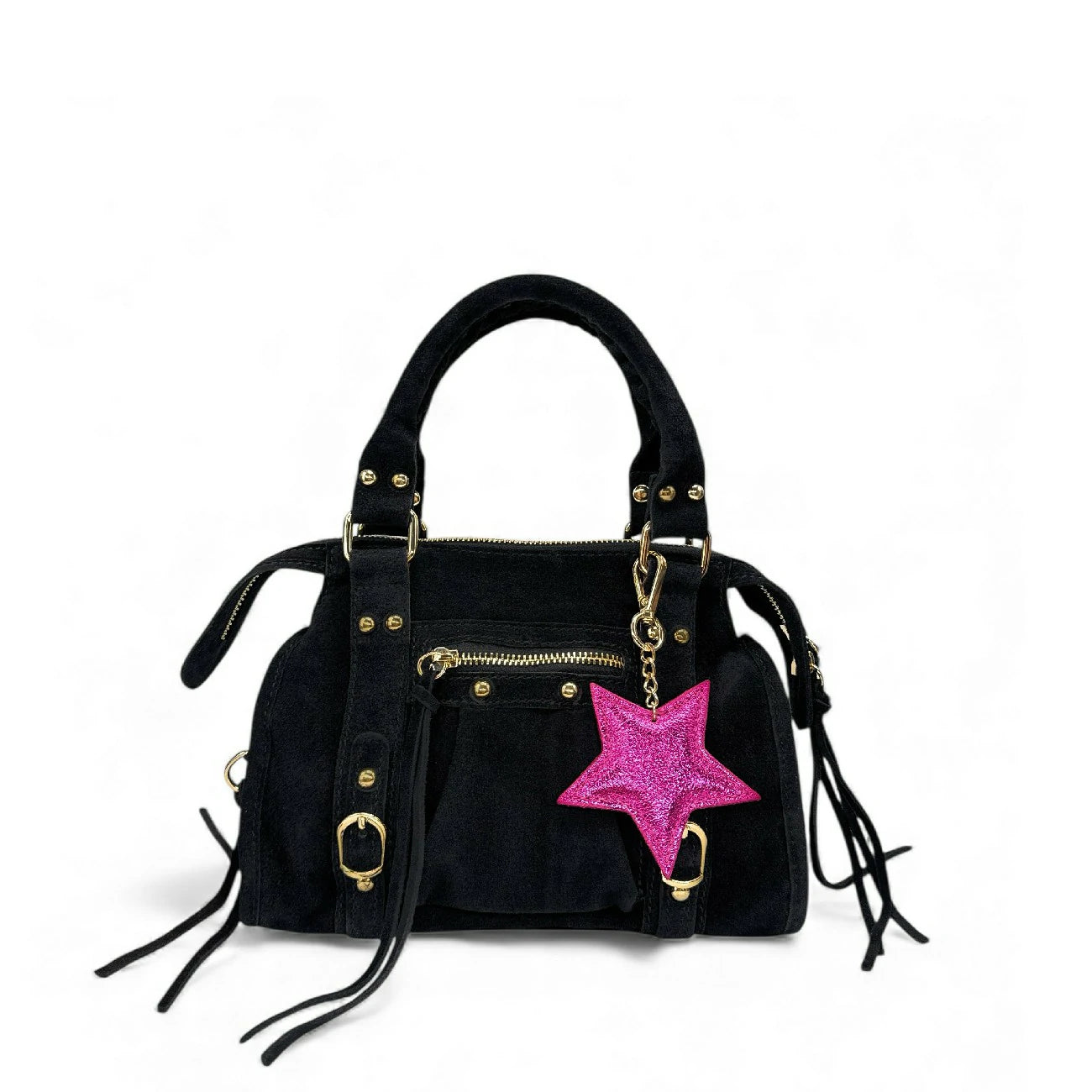 Porte-clés en cuir irisé ETOILE GLOW Fuchsia irisé