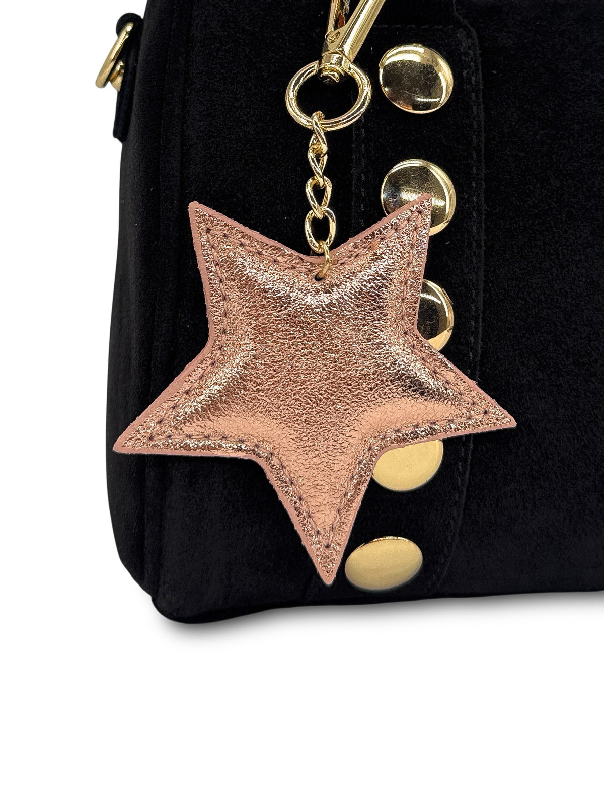 Schlüsselanhänger aus schillerndem Leder ETOILE GLOW Roségold