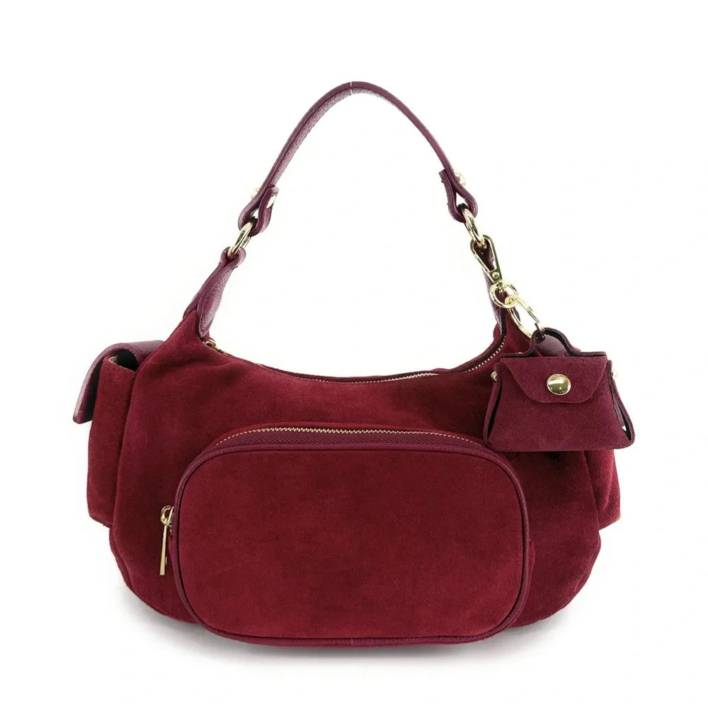 Porte-clés mini-sac en cuir BABY BABEL Rouge bordeaux