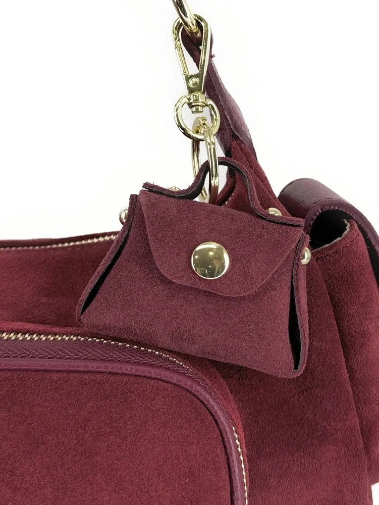 Porte-clés mini-sac en cuir BABY BABEL Rouge bordeaux