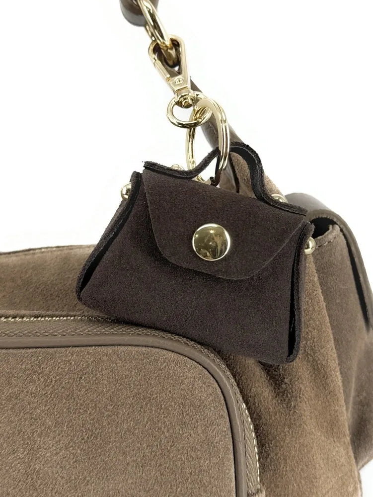Porte-clés mini-sac en cuir BABY BABEL Chocolat