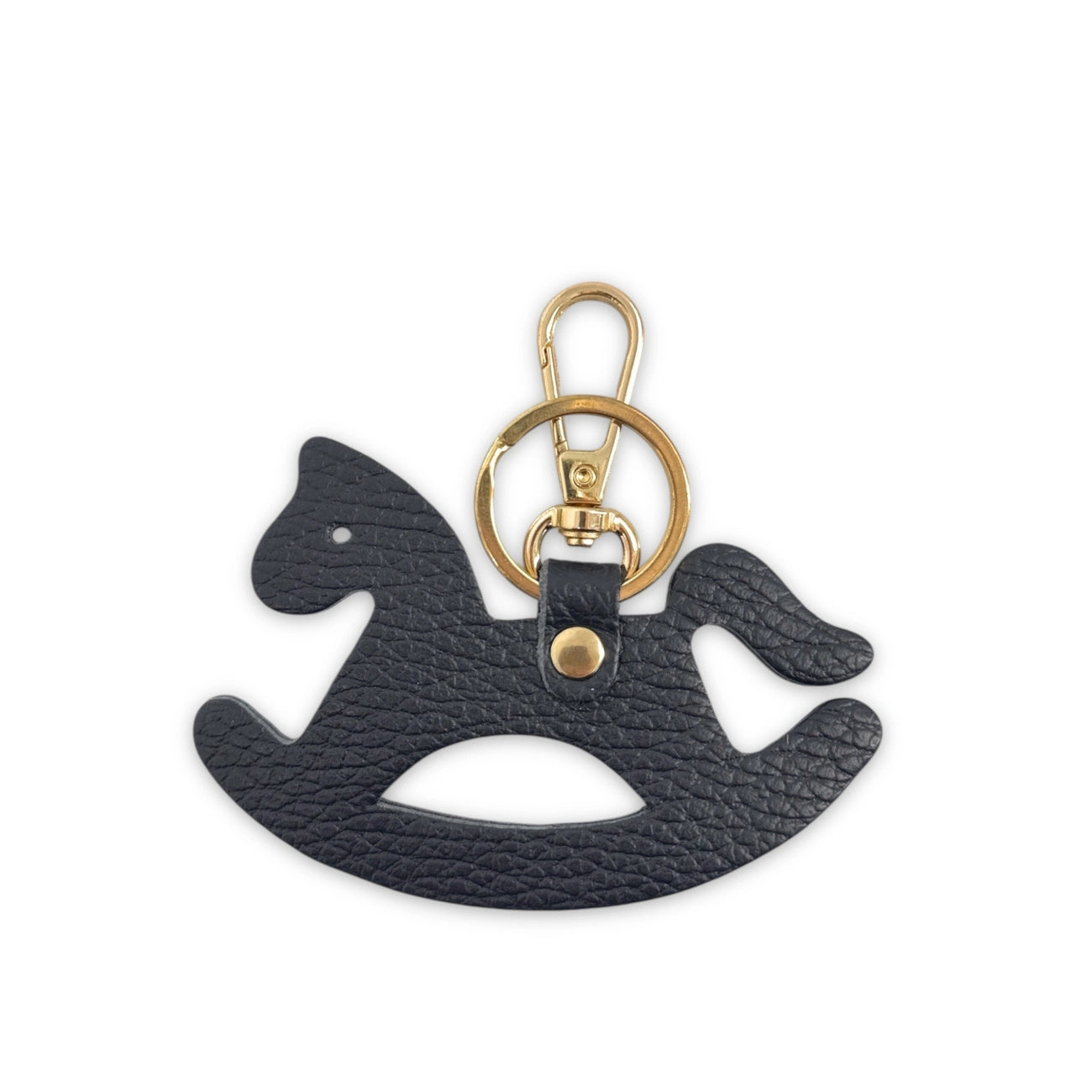 Keychain in pelle a grana ROCKY PONY Verde inglese