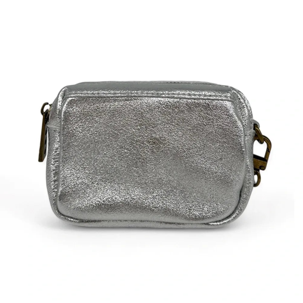 Porte-monnaie avec dragonne en cuir irisé CATCHY Argent moyen